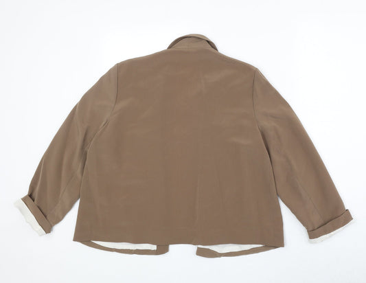 BHS Womens Brown Polyester Jacket Blazer Size 12 - Open