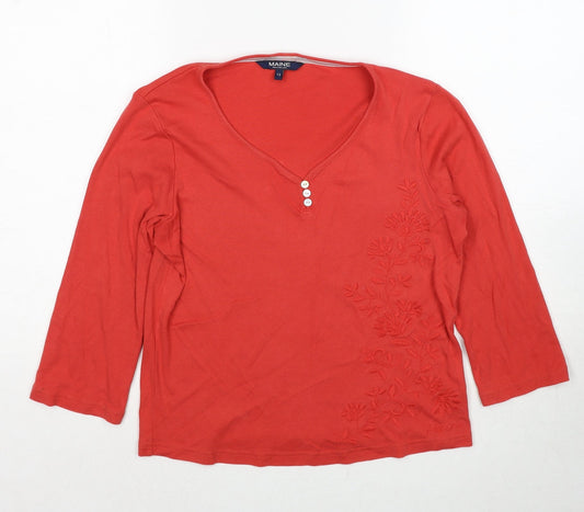 Womens UK Size 12 Debenhams Orange Basic Blouse
