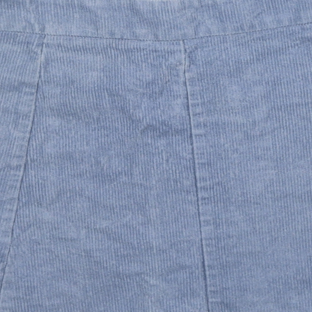 Glamorous Womens Blue Polyester Mini Skirt Size S Button