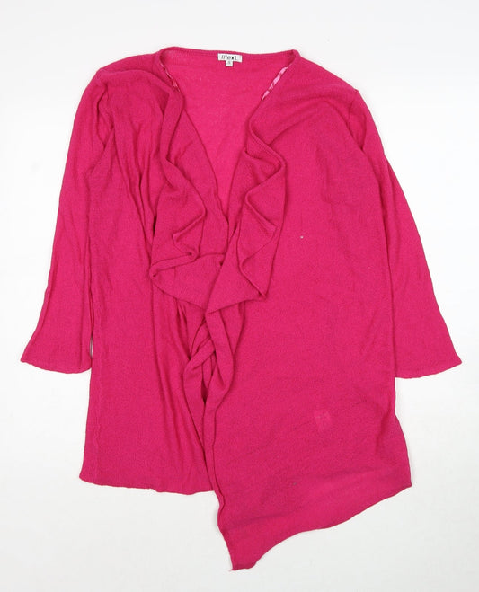 Womens UK Size S Text Pink Cardigan Jumper
