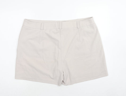 Dorothy Perkins Womens Beige Polyester Mom Shorts Size 22 Regular Hook & Eye