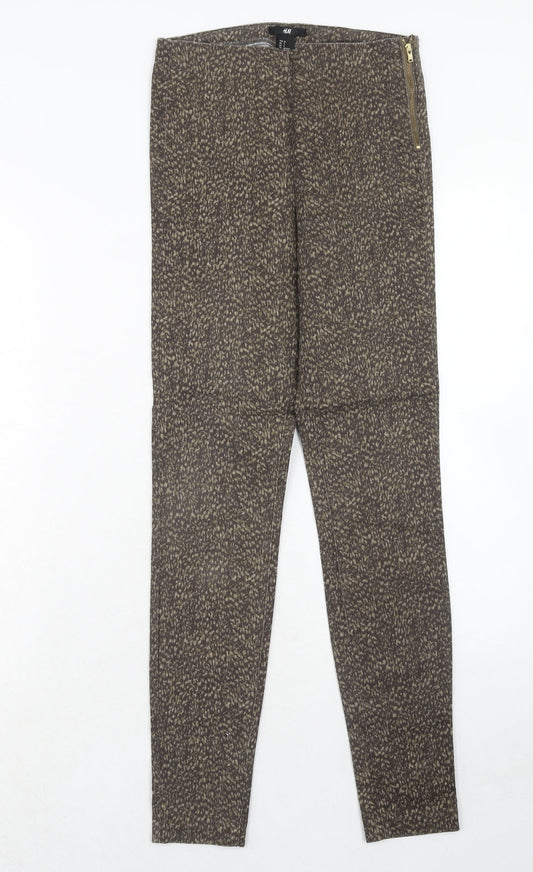 Womens UK Size 6 H&M Regular Fit Brown Trousers