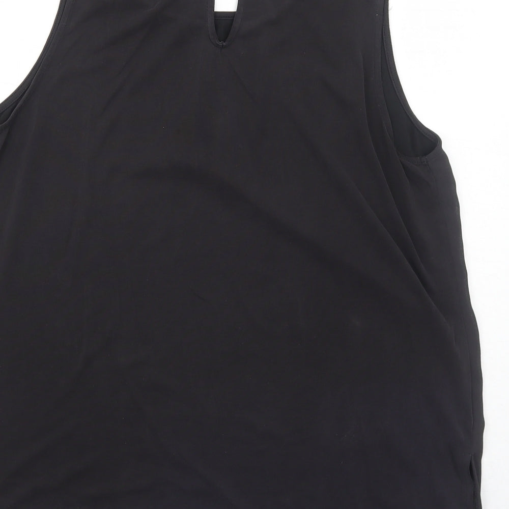 Womens UK Size L Oasis Black Basic Tank