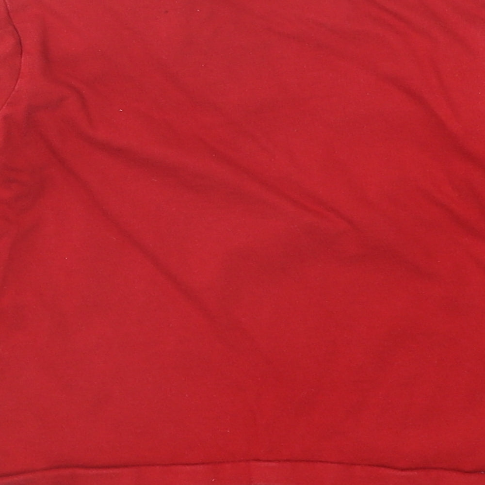 NEXT Boys Red Cotton Basic T-Shirt Size 12-18 Months Round Neck Snap