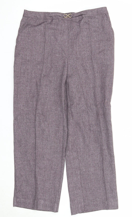 Womens UK Size 12 Damart Regular Fit Purple Trousers