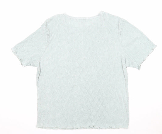 Berkertex Womens Blue Polyester Basic T-Shirt Size 16 Round Neck