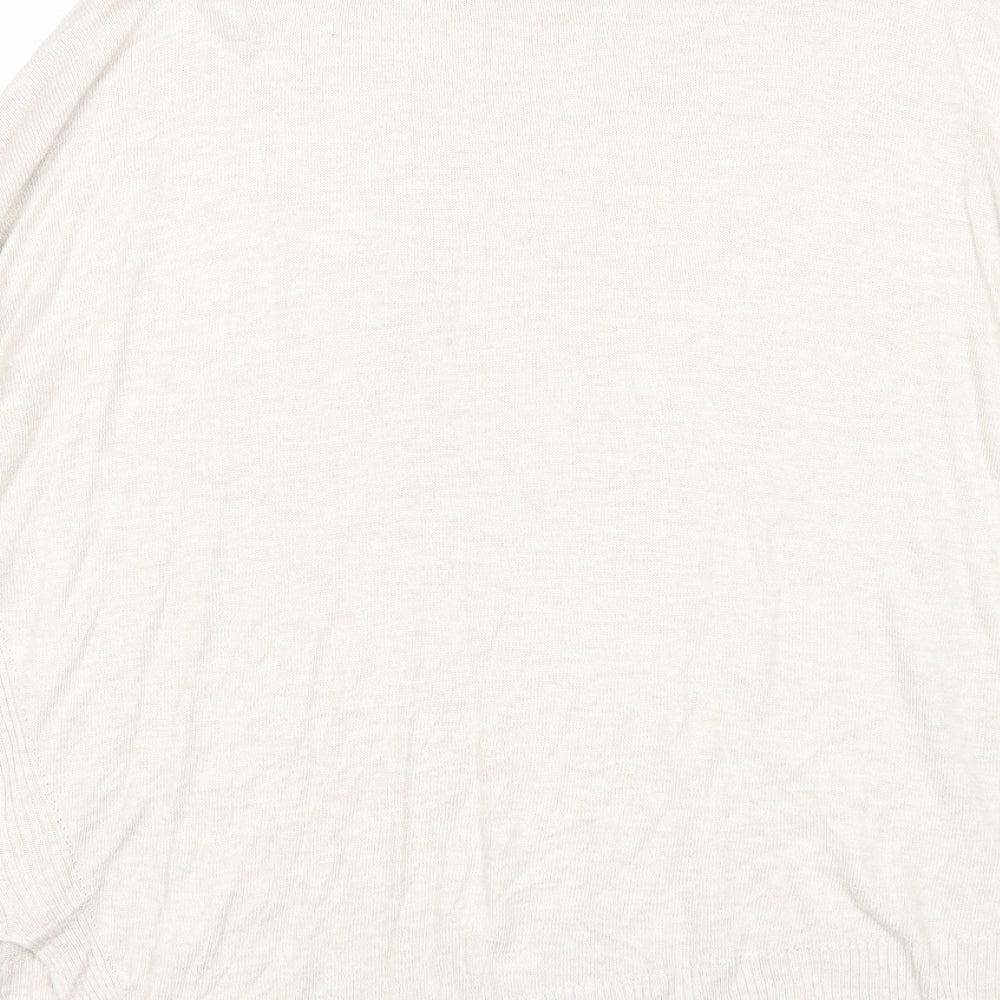 Womens UK Size 10 Warehouse Beige Pullover Jumper