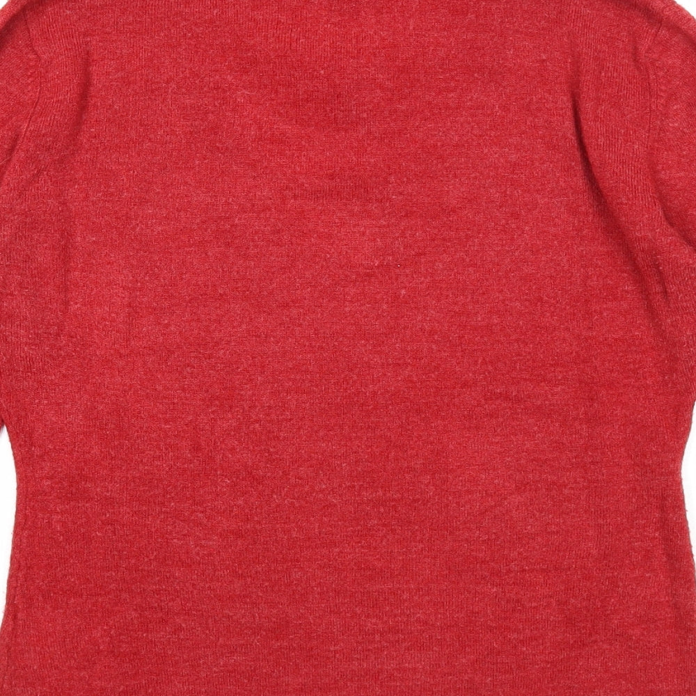 Autonomy Womens Red Collared Acrylic Pullover Jumper Size 14 - Shirt Insert