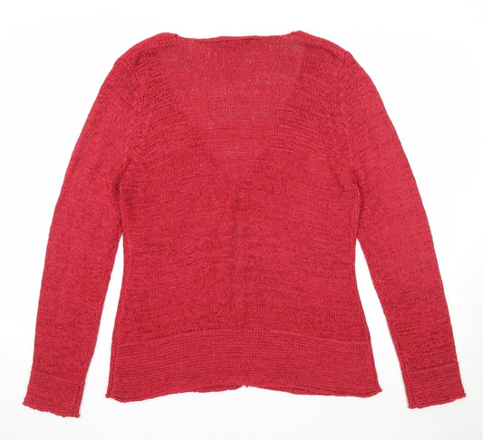 Womens UK Size M Mia Moda Red Cardigan Jumper