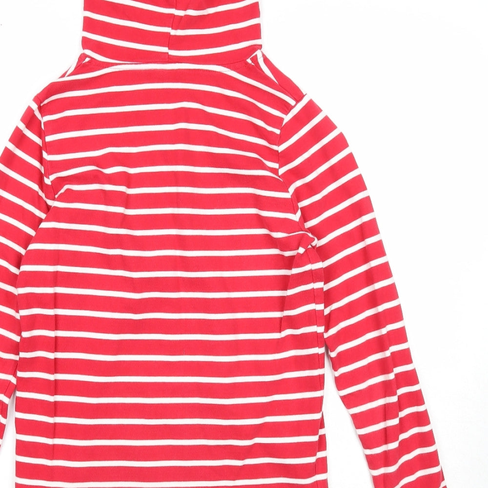 Dorothy Perkins Womens Red Striped Cotton Pullover Hoodie Size 8 Pullover