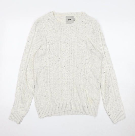 Mens UK Size S ASOS Beige Pullover Jumper
