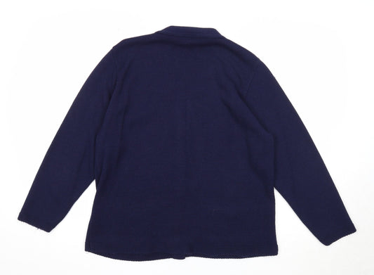 Womens UK Size M Florida Blue Cardigan Jumper