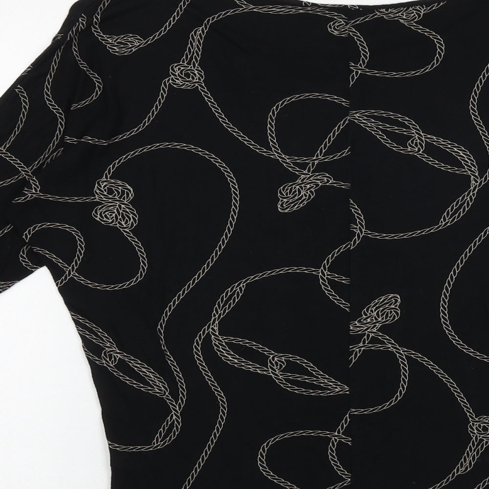 Womens UK Size 8 Warehouse Black Basic Blouse