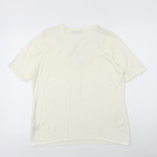 Womens UK Size M Bonmarché Ivory Basic T-Shirt