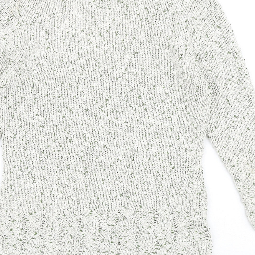 Kaliko Womens Multicoloured V-Neck Silk Pullover Jumper Size 8