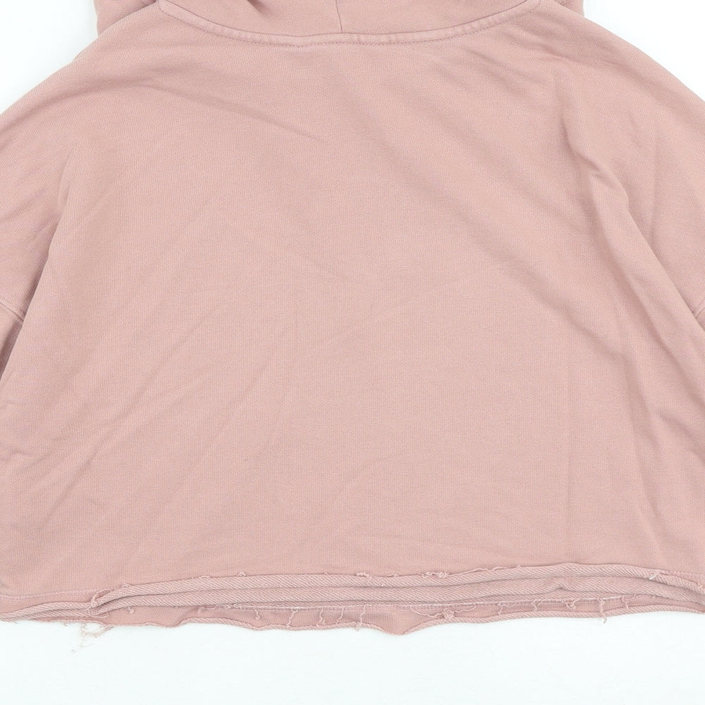 New Look Womens Pink Cotton Pullover Hoodie Size 10 Pullover