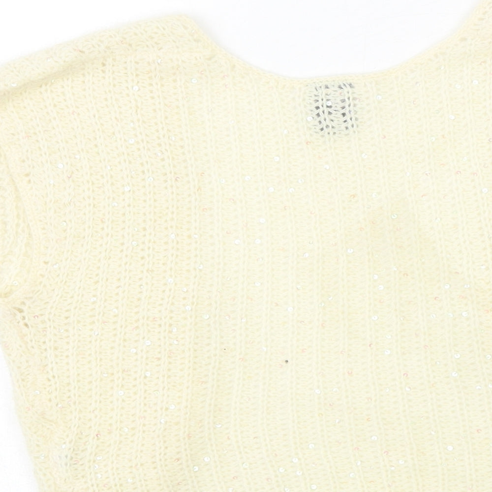 Gap Womens Ivory V-Neck Nylon Vest Jumper Size XS