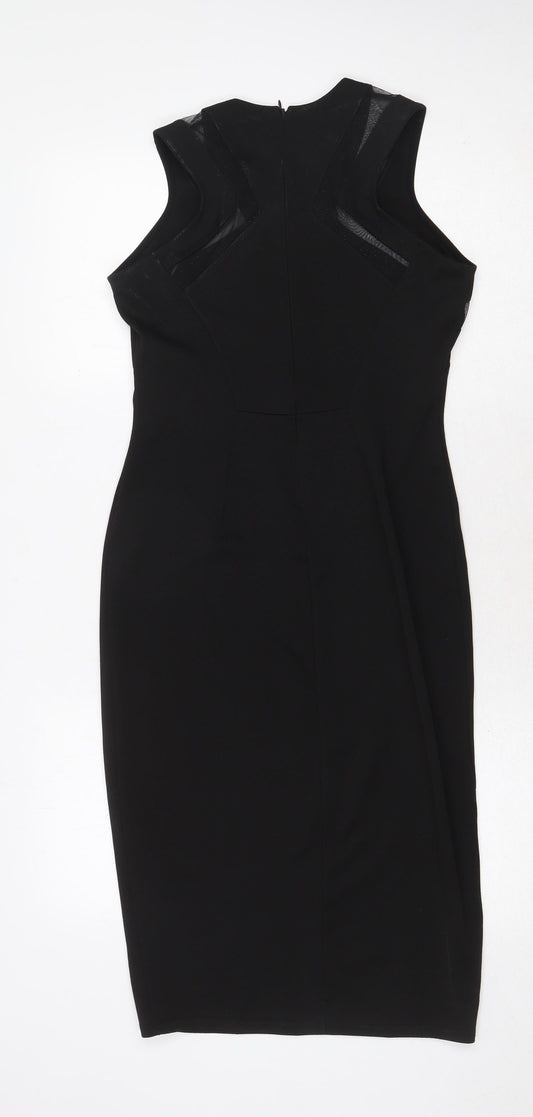 TFNC Womens Black Polyester A-Line Size L Round Neck Zip