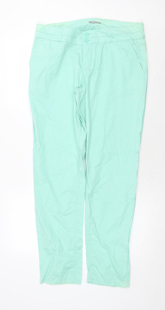 Womens UK Size 14 ORSAY Regular Fit Green Trousers