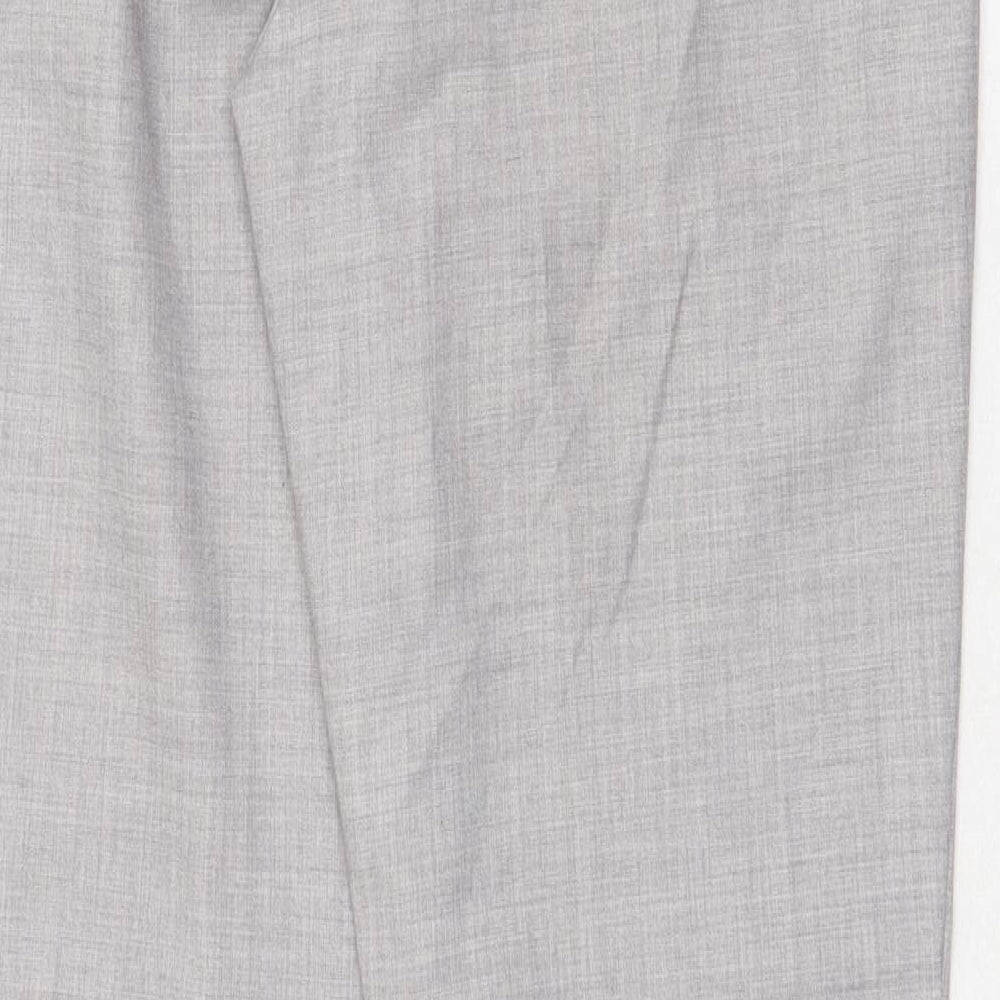MTWTFSS Weekday Mens Grey Polyester Dress Pants Trousers Size M Regular Zip