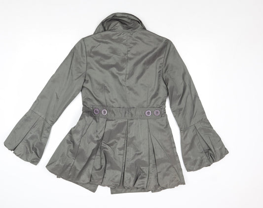 AX Paris Womens Grey Jacket Size 8 Button