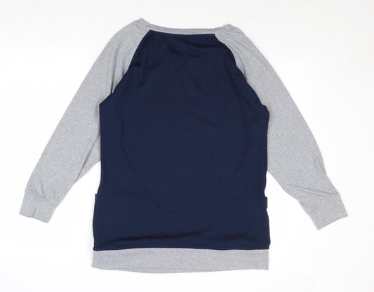 Arista Womens Blue Round Neck Polyester Pullover Jumper Size 10