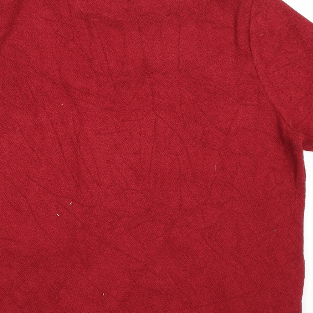 Womens UK Size 8 Topshop Red Basic T-Shirt
