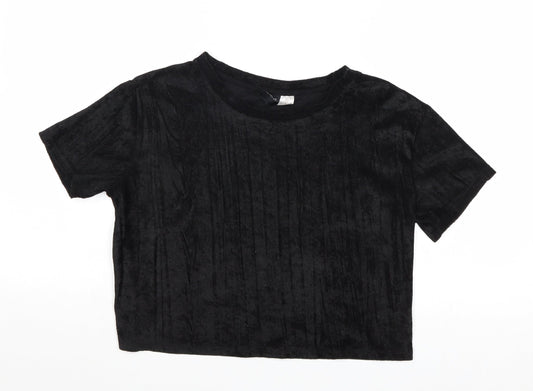 Womens UK Size XS Divided by H&M Black Basic T-Shirt