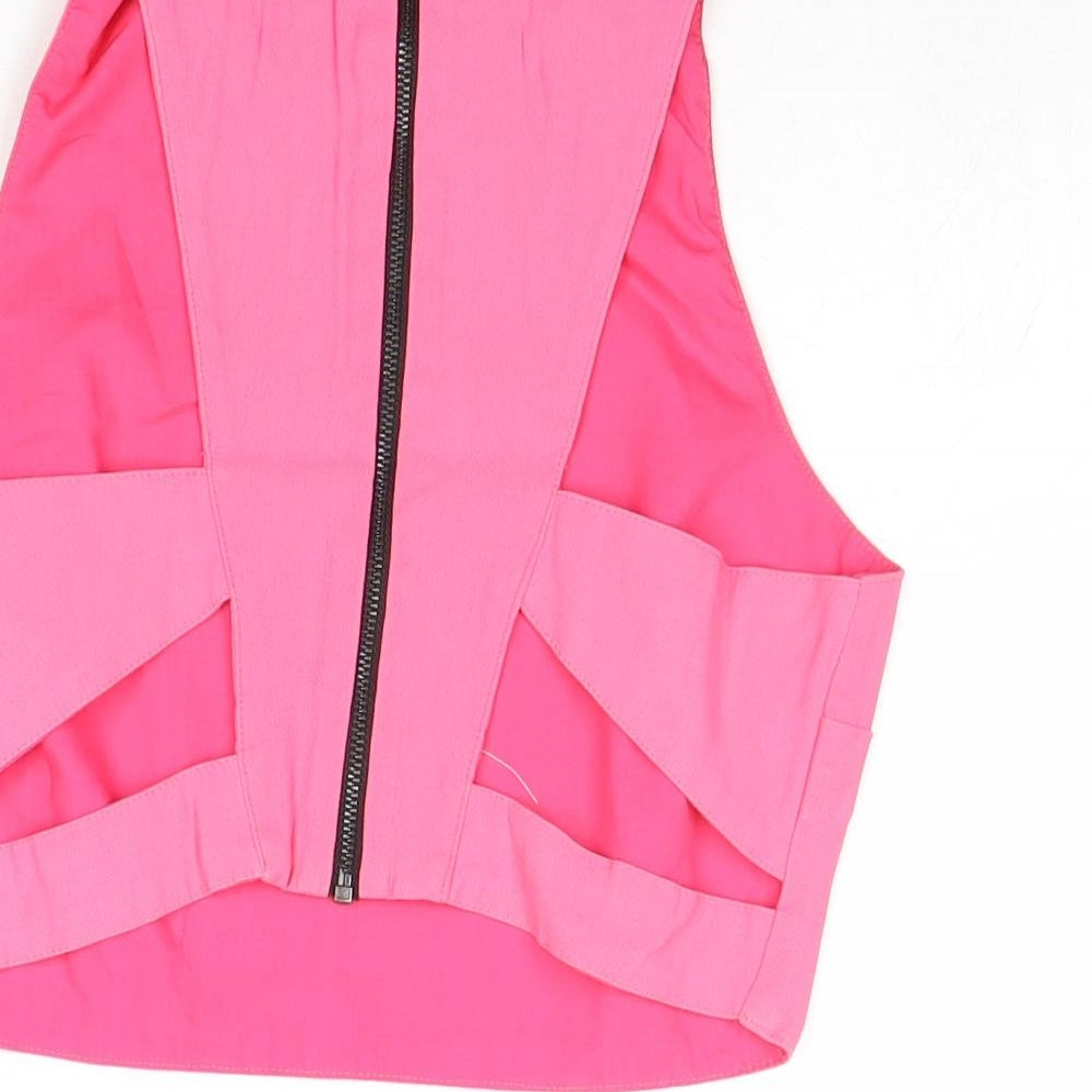 Womens UK Size 6 Topshop Pink Cropped Tank