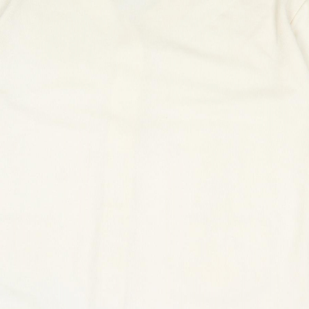Pa Lucci Womens Ivory V-Neck Polyester Cardigan Jumper Size M