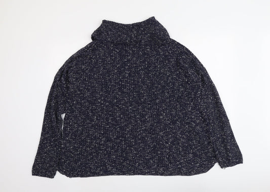 Boohoo Womens Blue Roll Neck Acrylic Pullover Jumper Size M