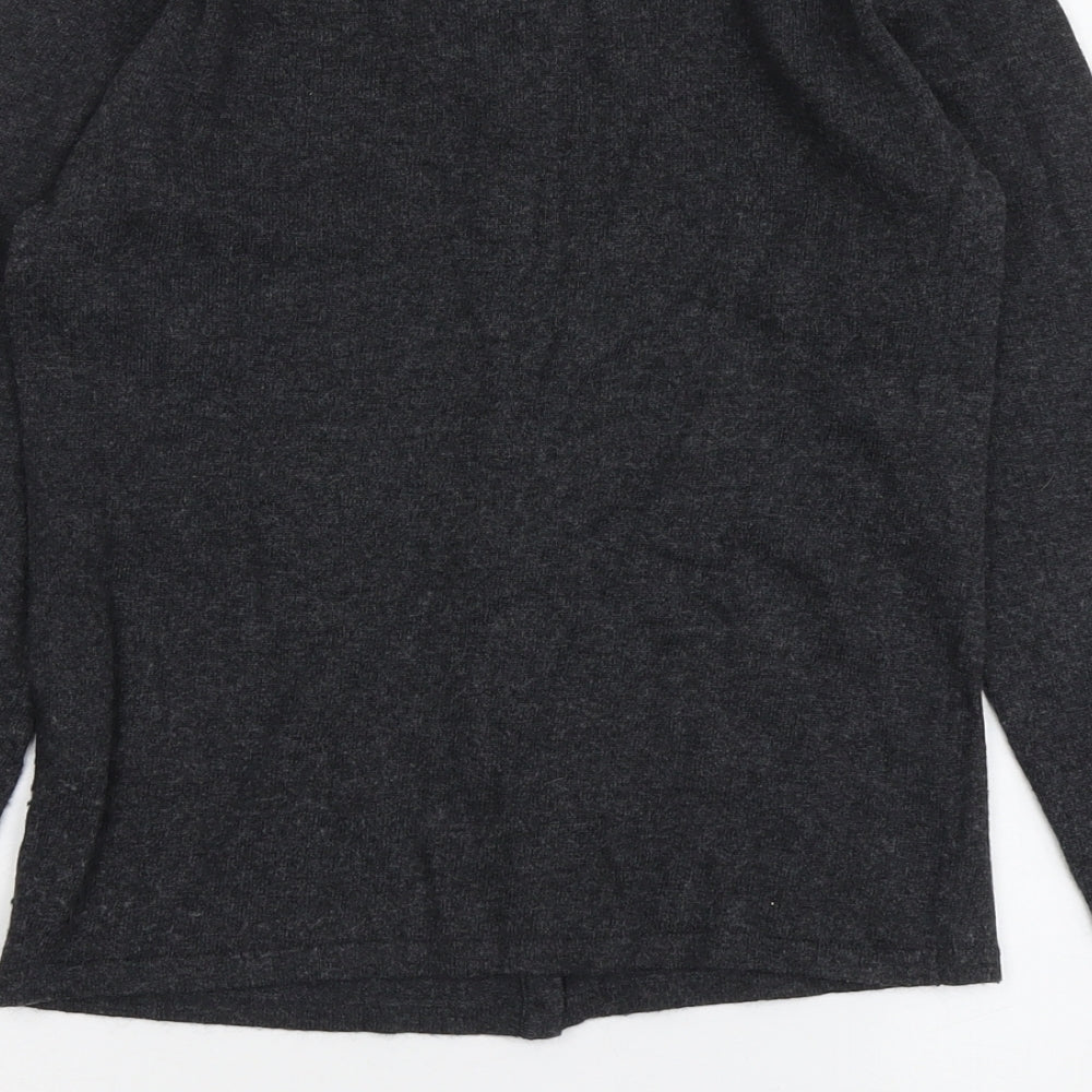 Autonomy Womens Grey V-Neck Acrylic Cardigan Jumper Size 12