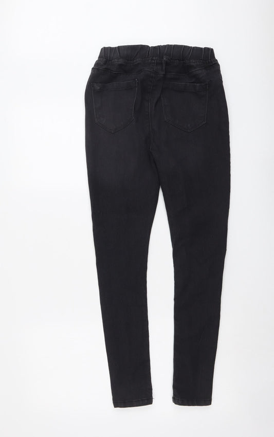 Boohoo Womens Grey Cotton Jegging Jeans Size 10 L26 in Regular