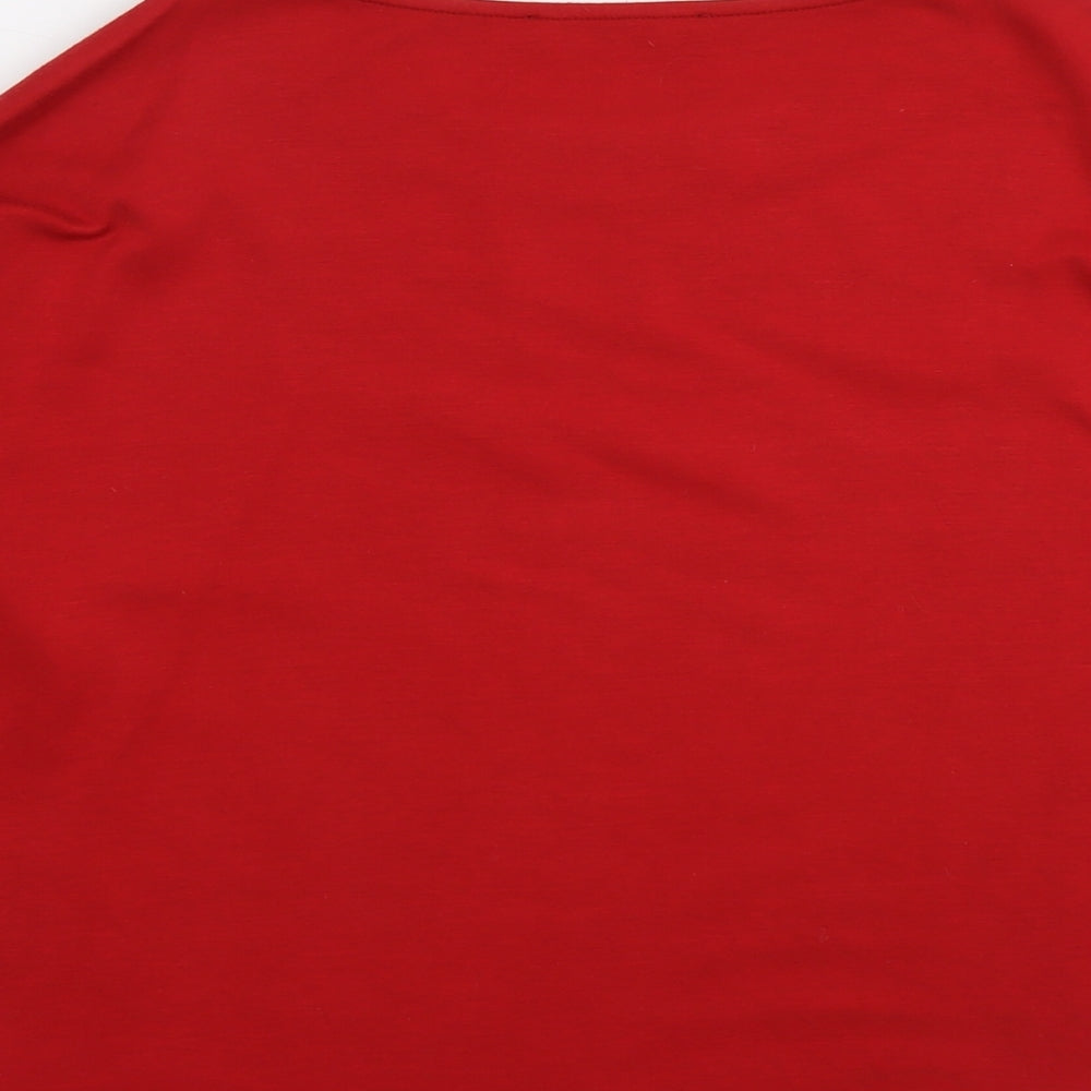 Betty Barclay Womens Red Viscose Basic T-Shirt Size 10 Round Neck