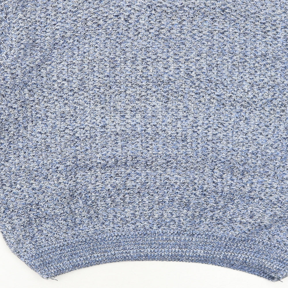 Frederik Anderson Womens Blue Round Neck Cotton Pullover Jumper Size M