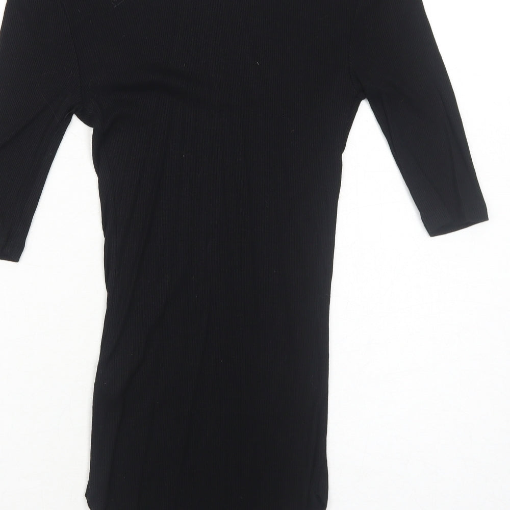 Womens UK Size 8 H&M Black Basic T-Shirt