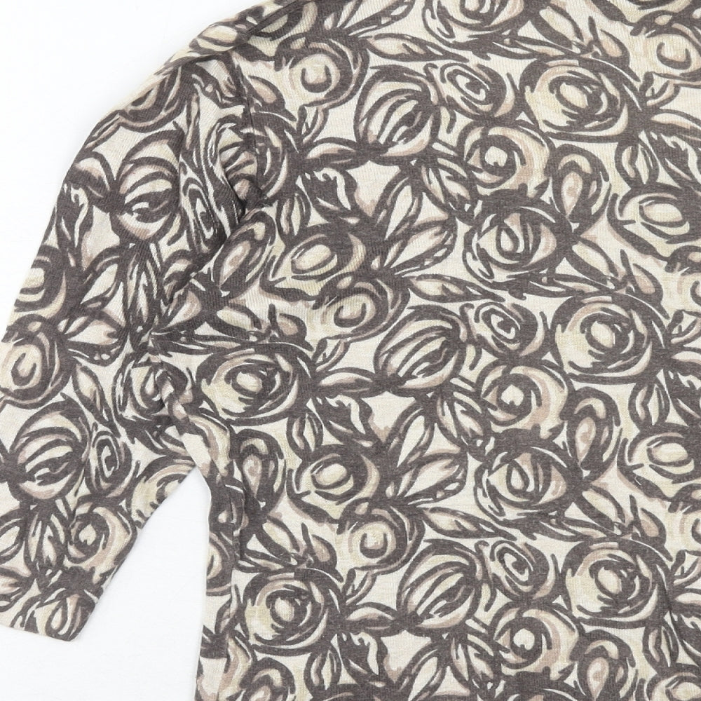 Alex & Co. Womens Brown Round Neck Geometric Viscose Pullover Jumper Size 12