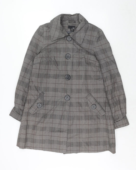 Womens UK Size 8 H&M Grey Trench Coat