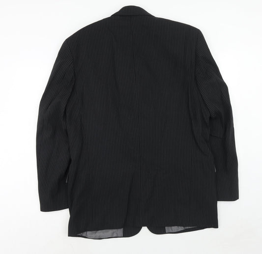 Mens UK Size 42 River Island Regular Black Suit Jacket