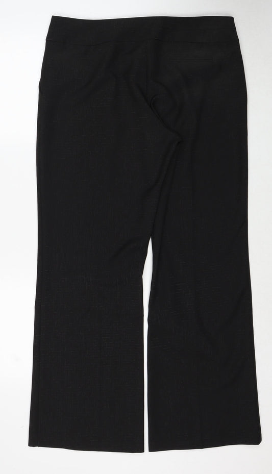 Womens UK Size 14 M&Co Regular Fit Dress Pants Black Trousers