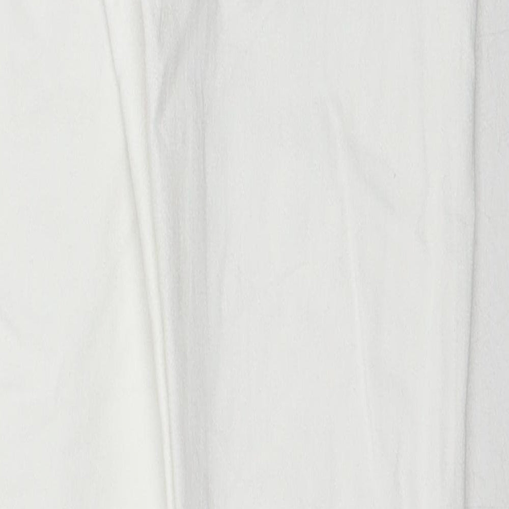 ORSAY Womens White Cotton Straight Jeans Size 6 Regular Zip