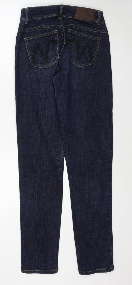 Marc Lauge Womens Blue Cotton Straight Jeans Size 8 Regular Zip