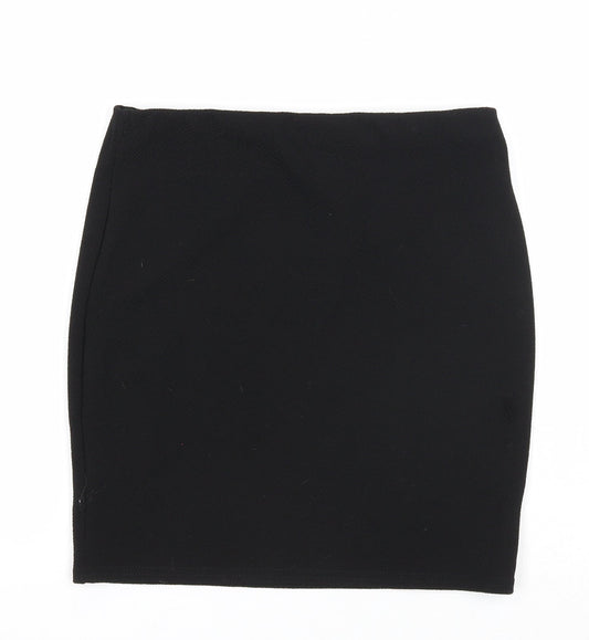 Boohoo Womens Black Polyester Bandage Skirt Size 10