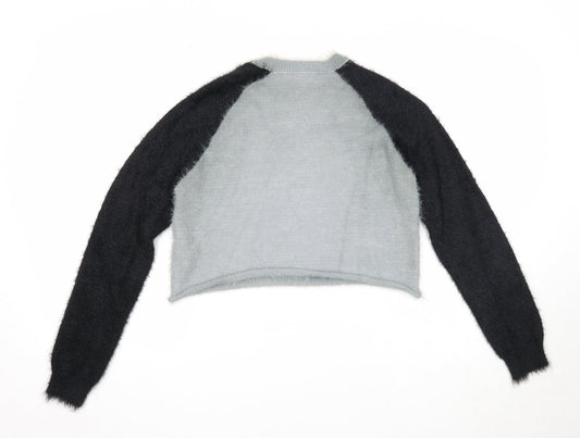 Womens UK Size S FOREVER 21 Grey Henley Jumper