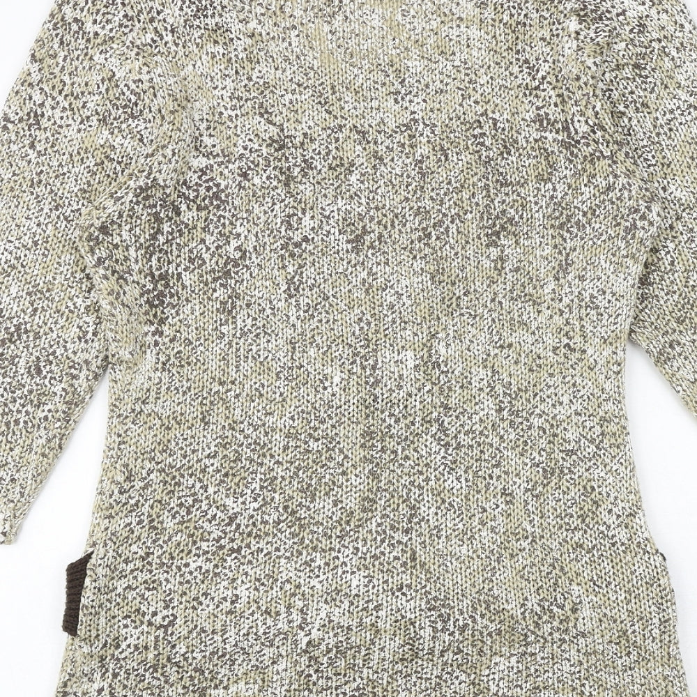 Just Elegance Womens Brown Round Neck Acrylic Pullover Jumper Size M