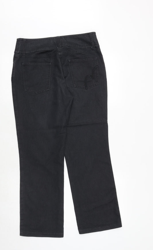 Womens UK Size 10 Marks and Spencer Regular Fit Straight Black Jeans