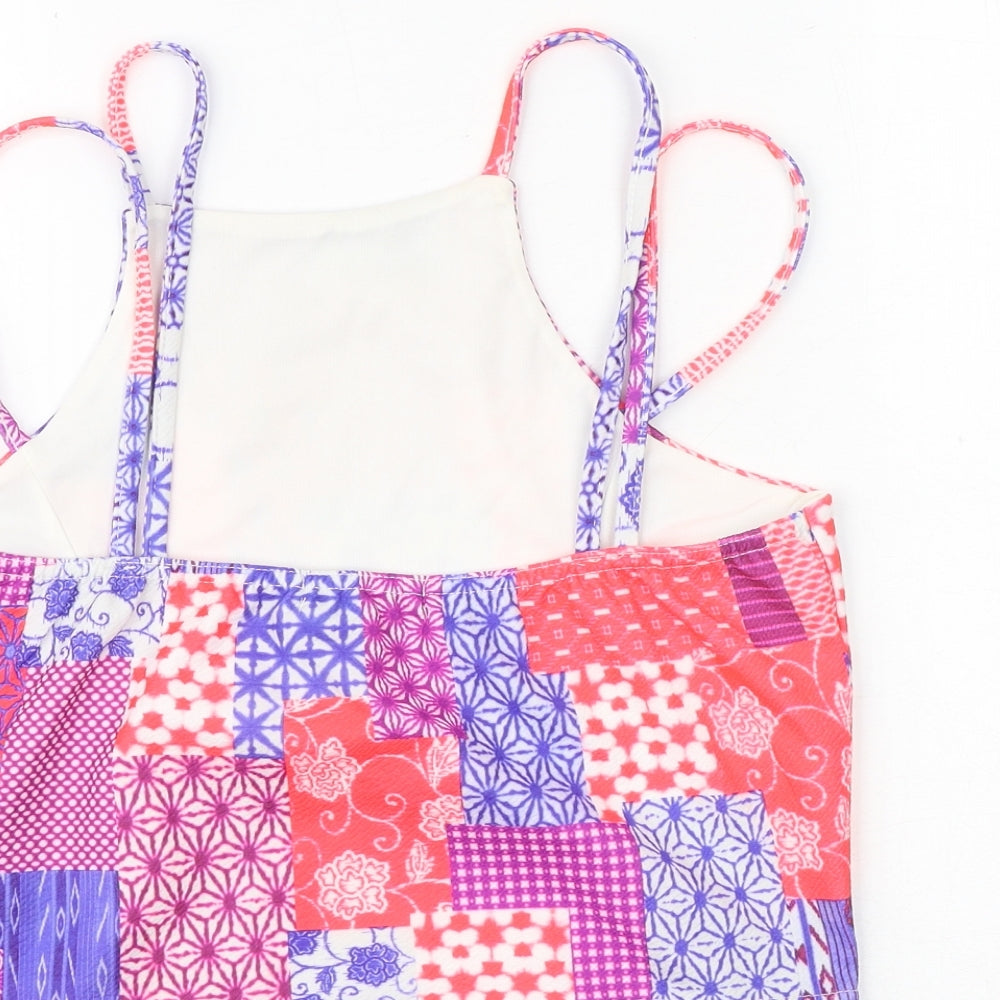 Womens UK Size 14 Missguided Multicoloured Basic Tank