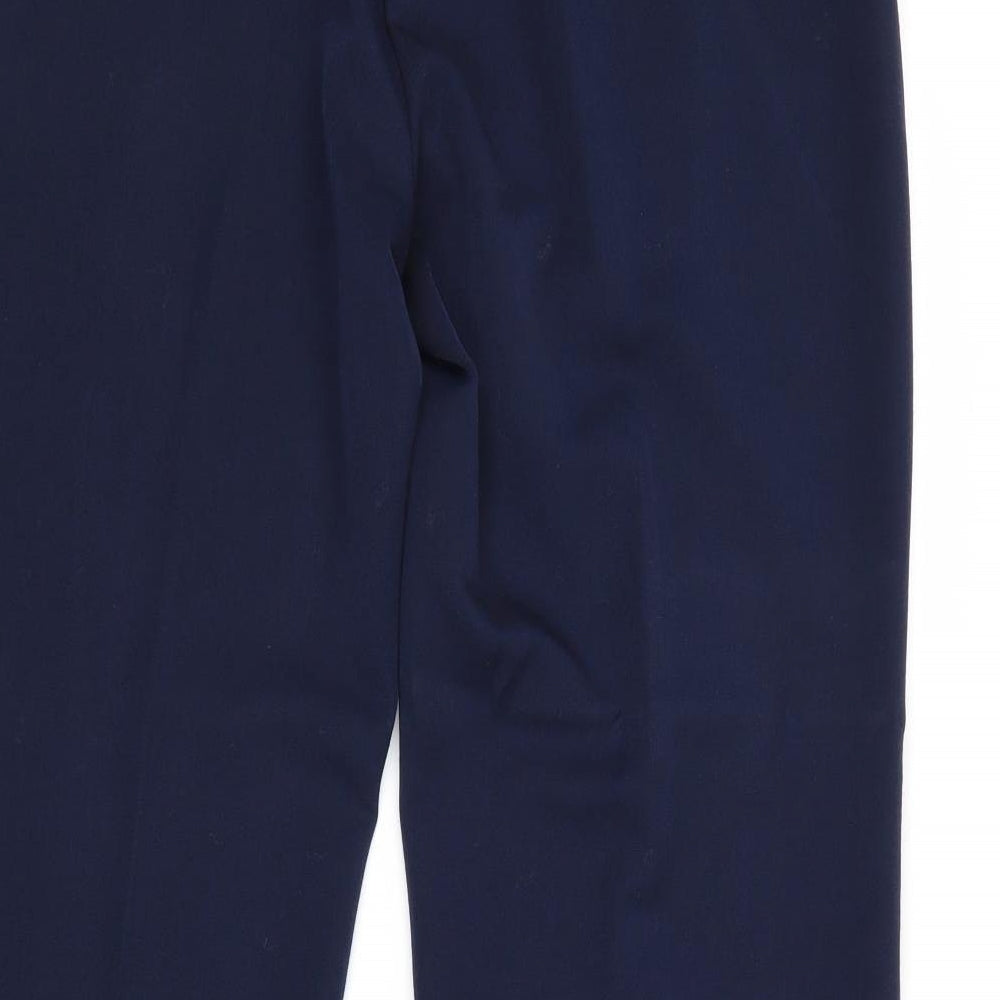 Wardrobe Essentials Womens Blue Polyester Trousers Size 14 Regular Zip