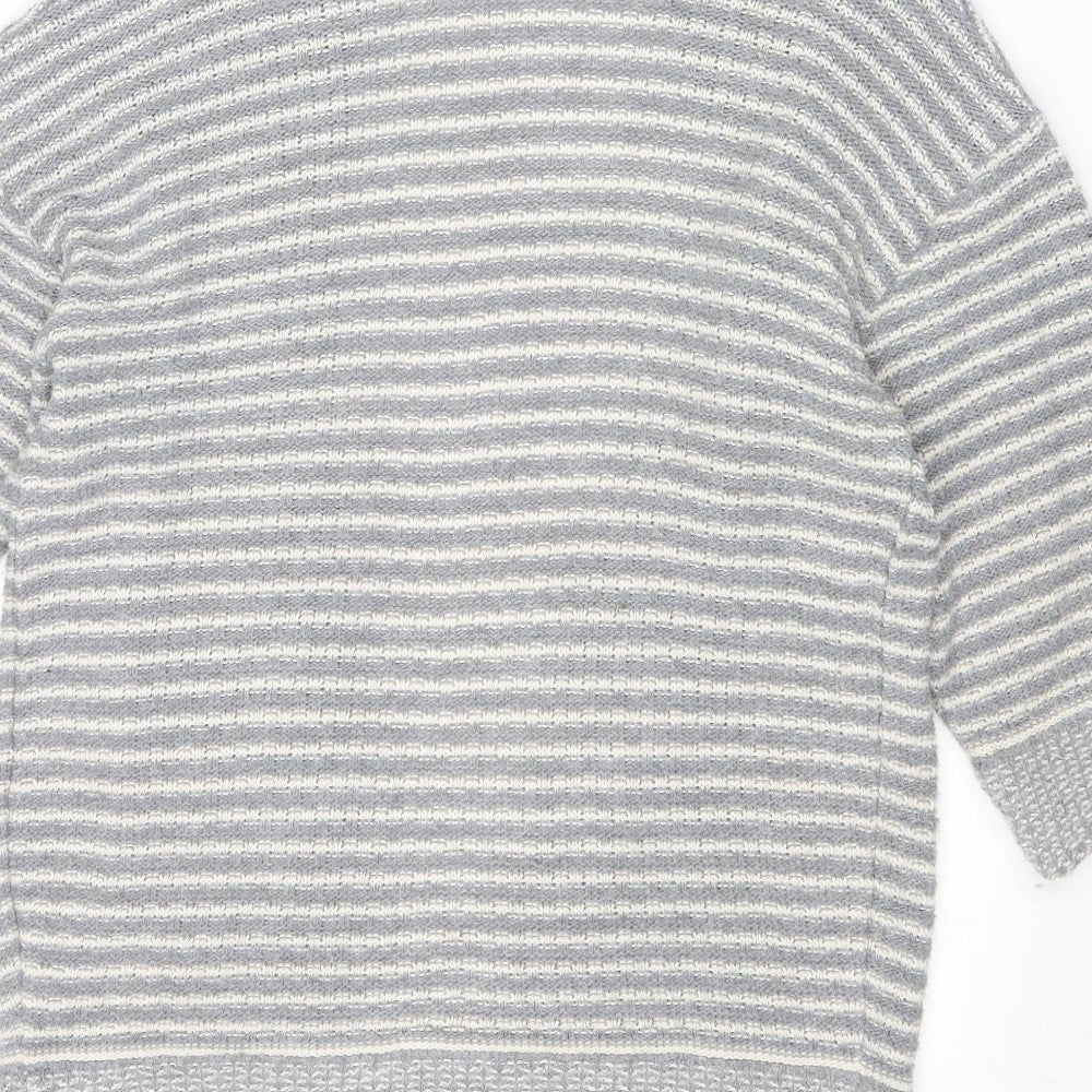 Womens UK Size S Warehouse Grey Cardigan Jumper