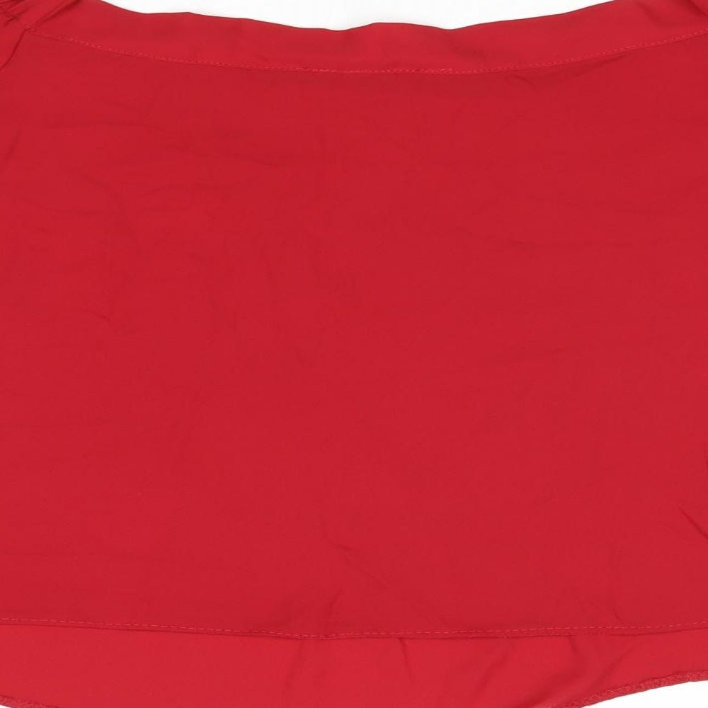 Womens UK Size 12 New Look Red Cropped Tank